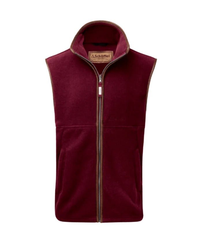 Young Ideas & Henmores -Oakham Fleece Gilet -2844 Claret -36