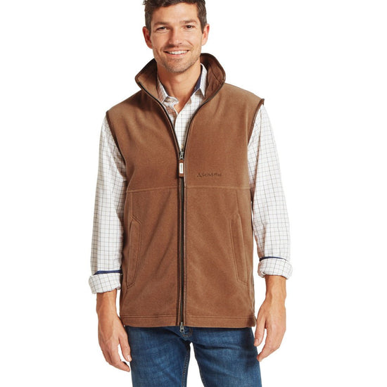 Young Ideas & Henmores -Oakham Fleece Gilet -4717 Toffee -34