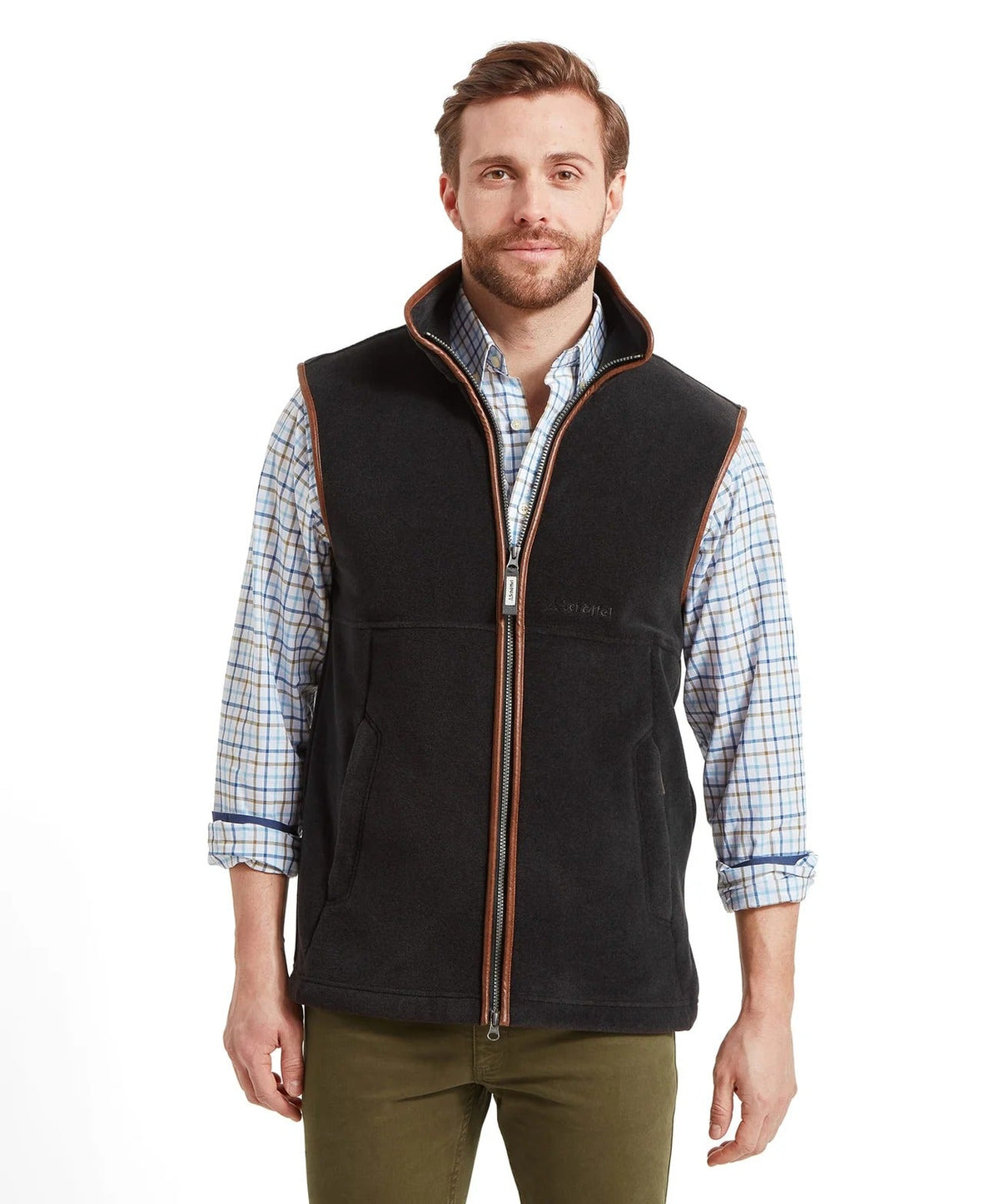 Young Ideas & Henmores -Oakham Fleece Gilet -2844 Claret -36