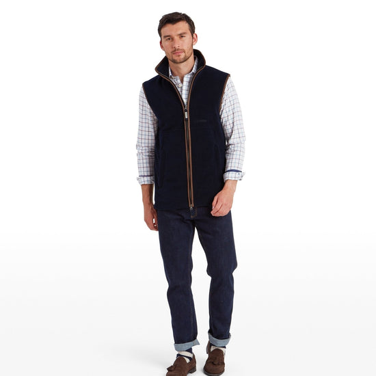 Young Ideas & Henmores -Oakham Fleece Gilet -8983 Petrol Blue -34