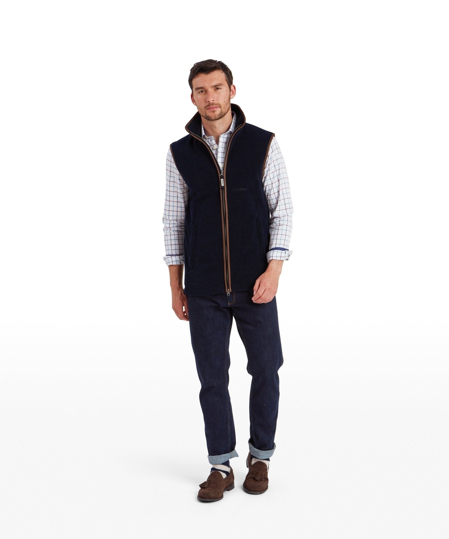 Young Ideas & Henmores -Oakham Fleece Gilet -8983 Petrol Blue -34