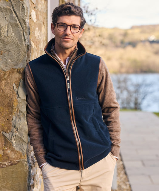 Young Ideas & Henmores -Oakham Fleece Gilet -8983 Petrol Blue -34