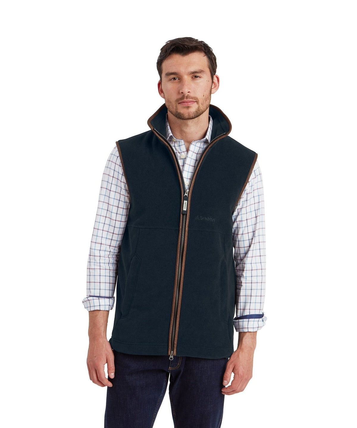 Young Ideas & Henmores -Oakham Fleece Gilet -6990 Dark Olive -34