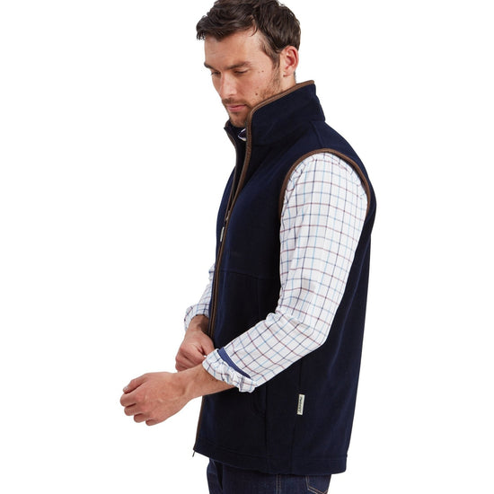 Young Ideas & Henmores -Oakham Fleece Gilet -8983 Petrol Blue -34