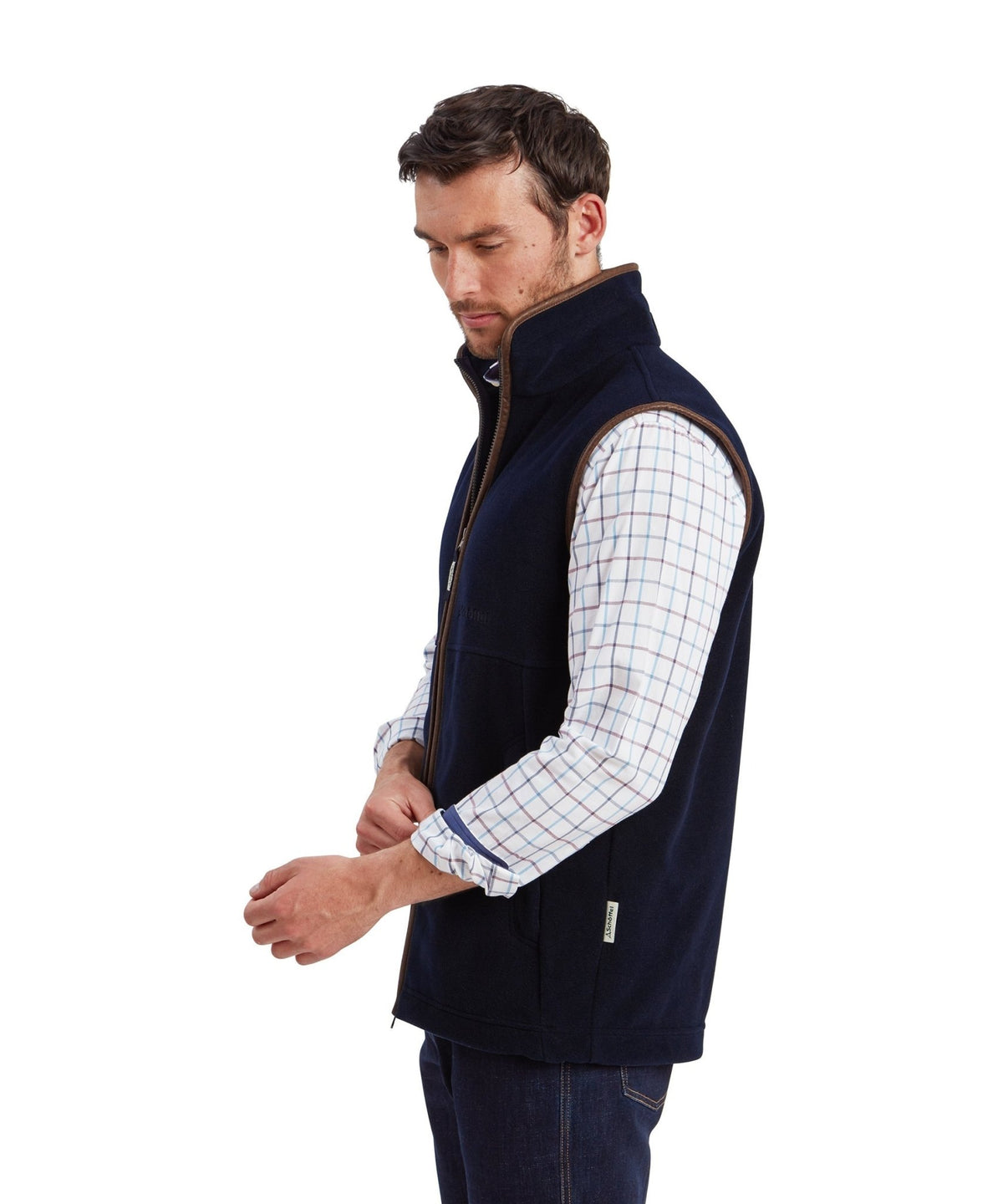 Young Ideas & Henmores -Oakham Fleece Gilet -8983 Petrol Blue -34