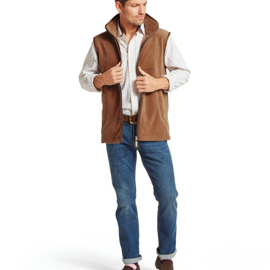 Young Ideas & Henmores -Oakham Fleece Gilet -4717 Toffee -34