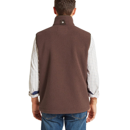 Young Ideas & Henmores -Oakham Retro Fleece Gilet -4819 Mahogany -36