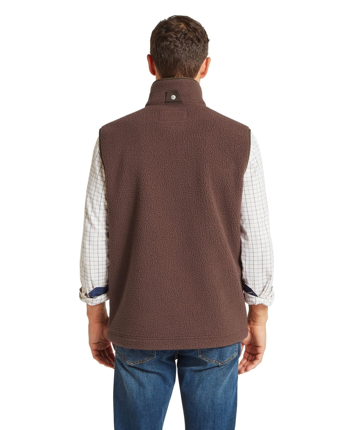 Young Ideas & Henmores -Oakham Retro Fleece Gilet -4819 Mahogany -36