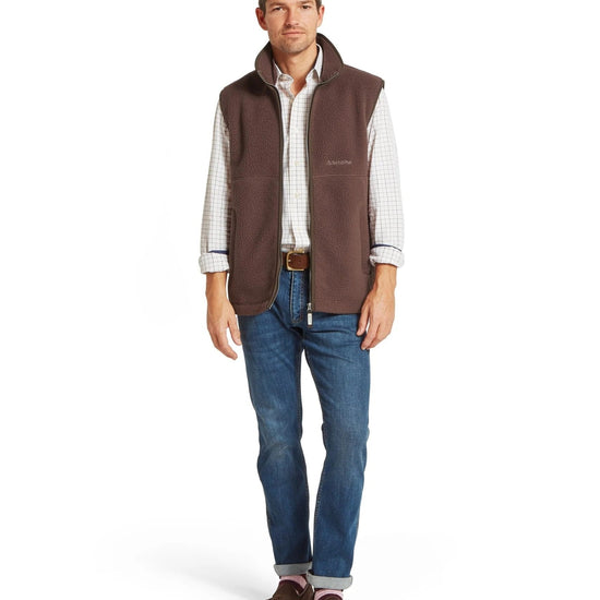 Young Ideas & Henmores -Oakham Retro Fleece Gilet -4819 Mahogany -36