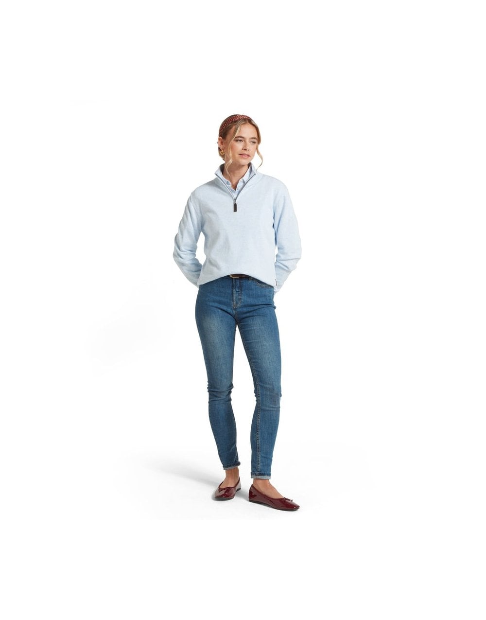 Young Ideas/Henmores - Polperro Pima Cotton 1/4 zip - 2883 Chocolate - 10