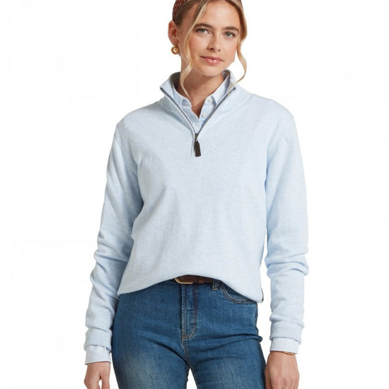 Young Ideas/Henmores - Polperro Pima Cotton 1/4 zip - 2883 Chocolate - 10