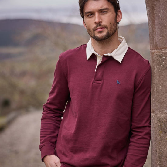 Young Ideas & Henmores -Porthallow Rugby Shirt -2874 Port -S