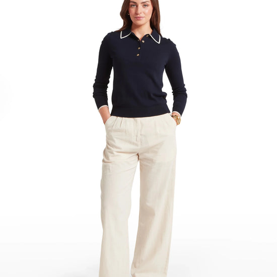 Young Ideas & Henmores -Portloe Jumper -8843 Navy/Dove -10