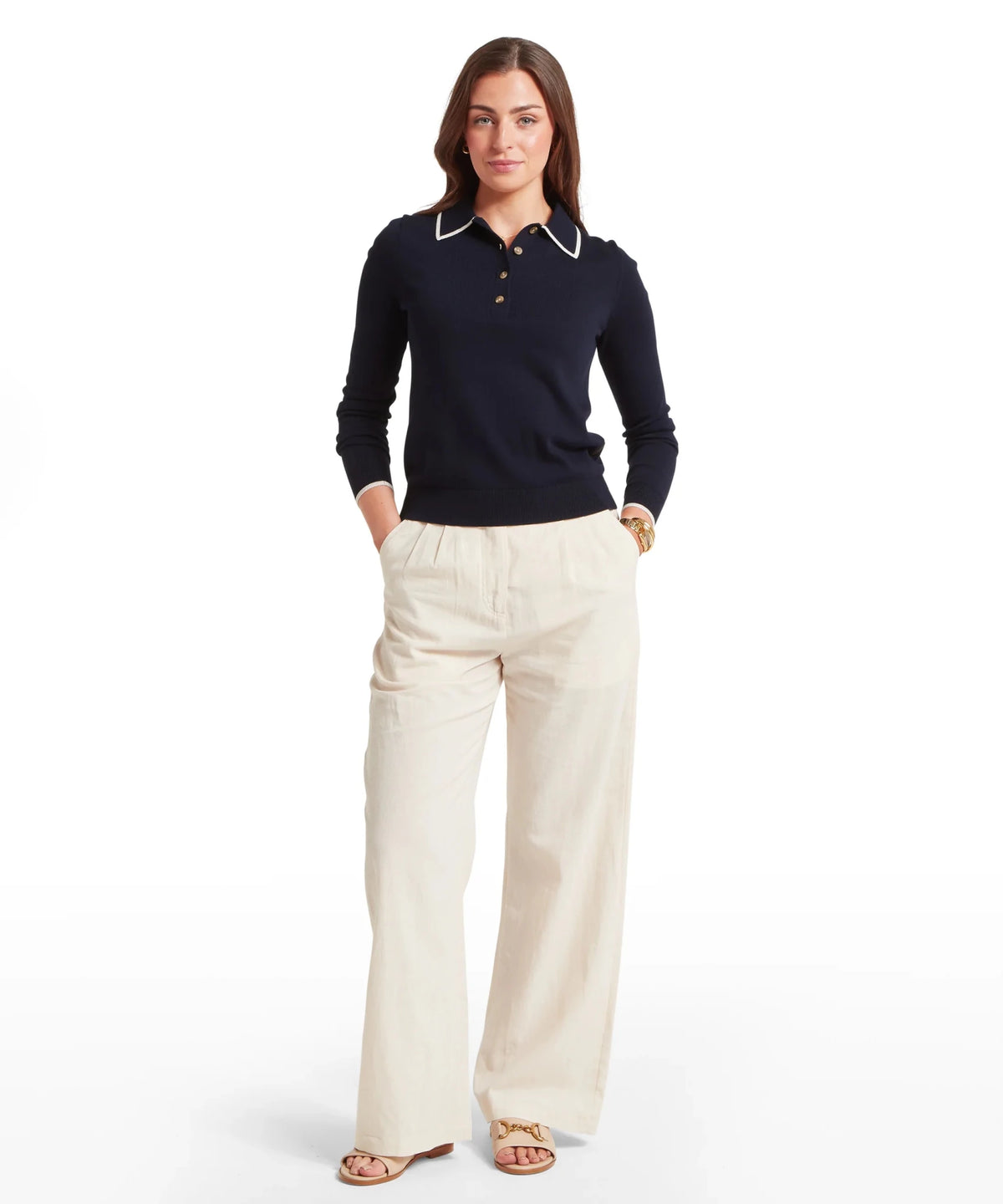 Young Ideas & Henmores -Portloe Jumper -8843 Navy/Dove -10