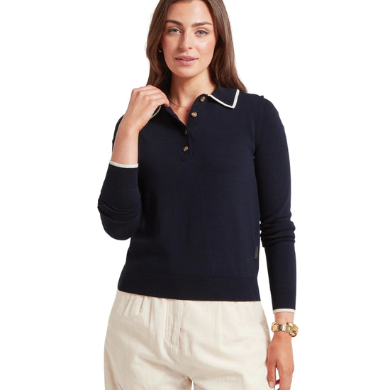 Young Ideas & Henmores -Portloe Jumper -8843 Navy/Dove -10