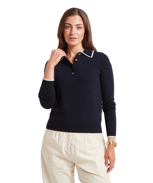 Young Ideas & Henmores -Portloe Jumper -8843 Navy/Dove -10