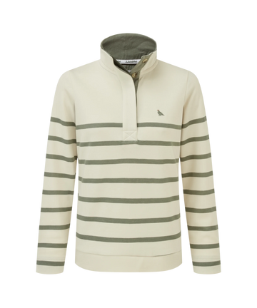 Young Ideas & Henmores -Sandown Sweatshirt -1993 Pale Stone/Agave Green Stripe -10