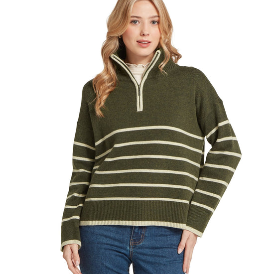 Young Ideas & Henmores -Sandsend 1/4 Jumper -6998 Loden/Oatmeal -8