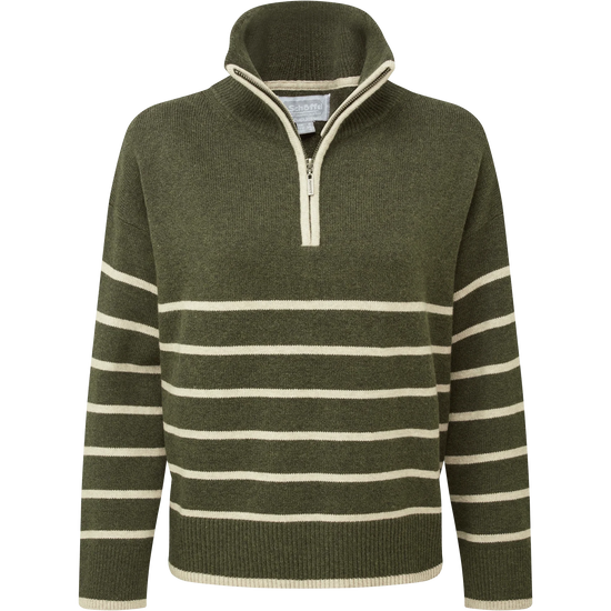Young Ideas & Henmores -Sandsend 1/4 Jumper -6998 Loden/Oatmeal -8