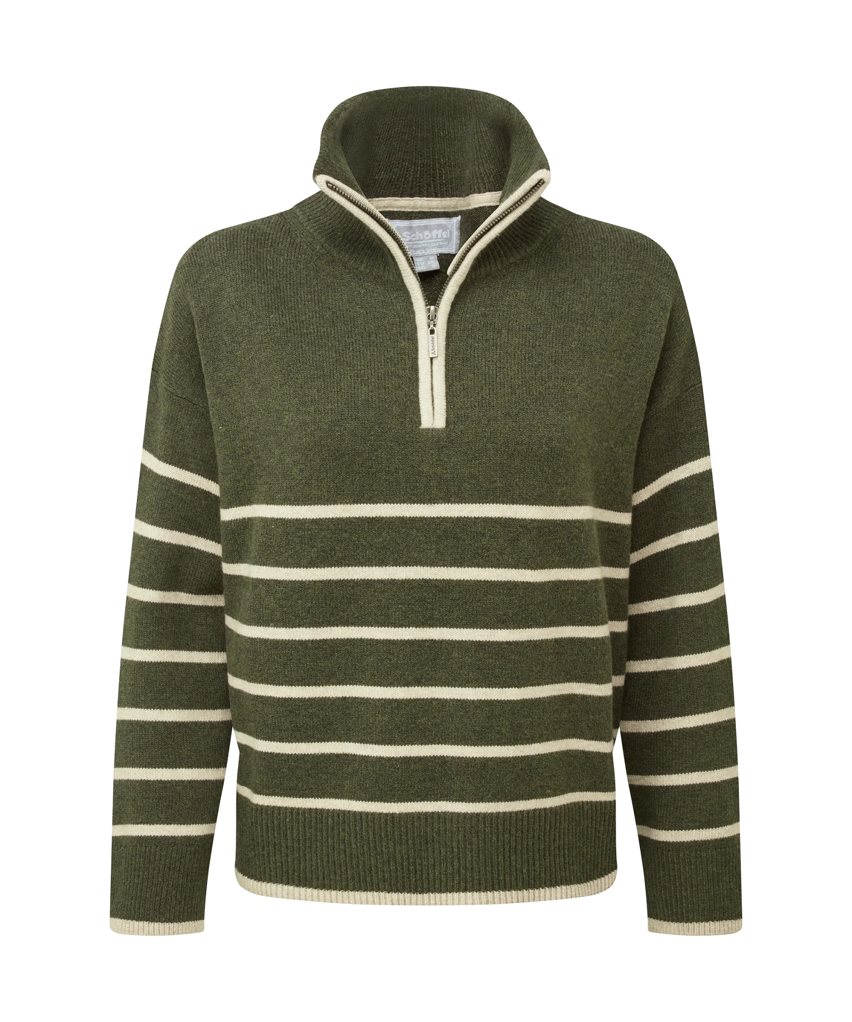 Young Ideas & Henmores -Sandsend 1/4 Jumper -6998 Loden/Oatmeal -8