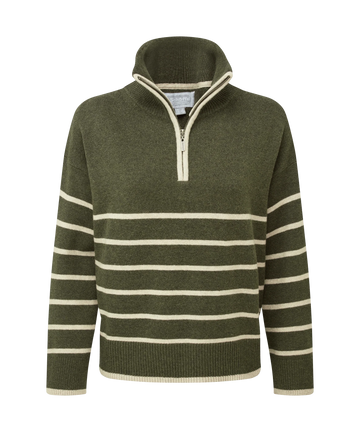 Young Ideas & Henmores -Sandsend 1/4 Jumper -6998 Loden/Oatmeal -8