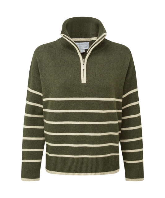 Young Ideas & Henmores -Sandsend 1/4 Jumper -6998 Loden/Oatmeal -8