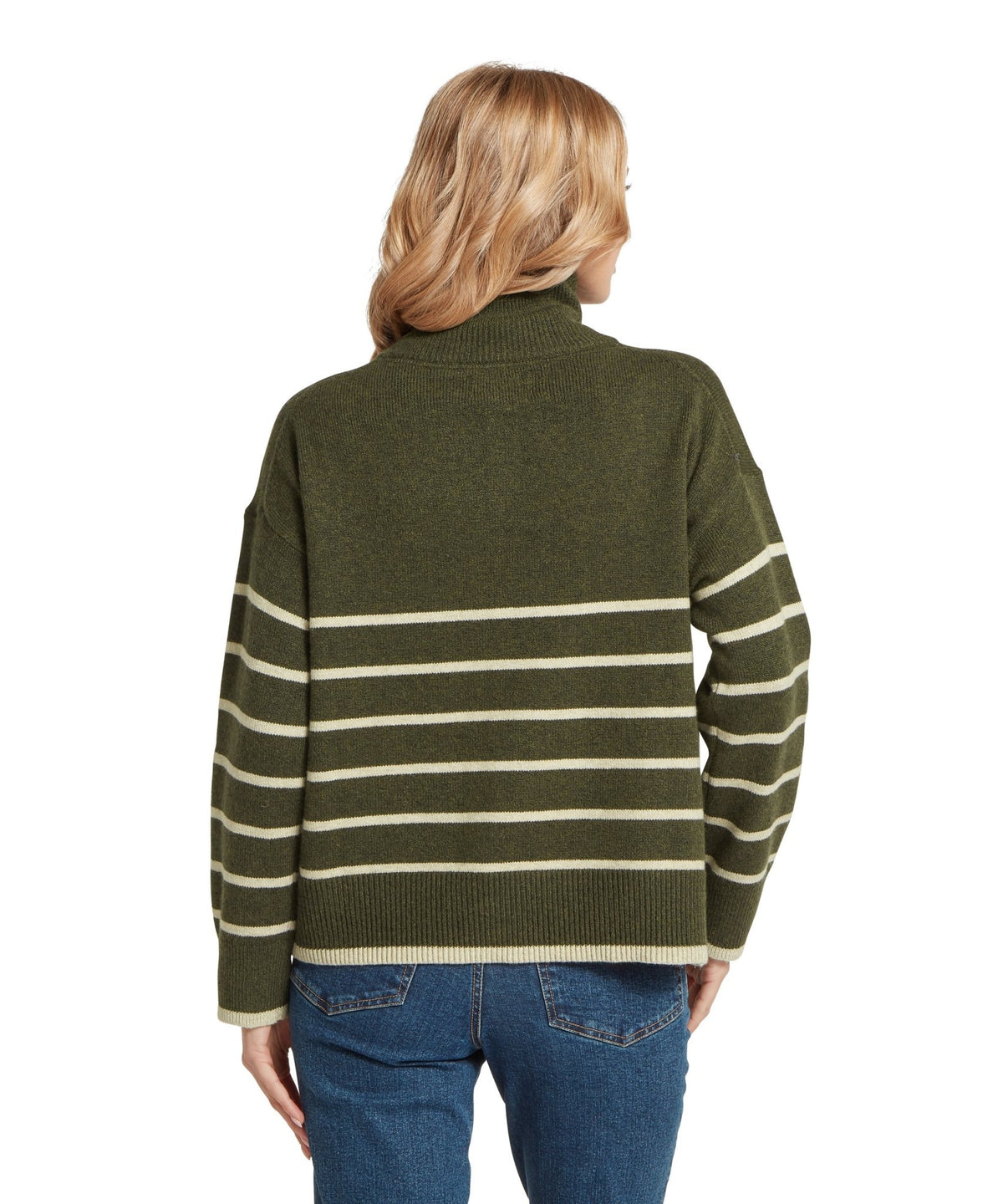 Young Ideas & Henmores -Sandsend 1/4 Jumper -6998 Loden/Oatmeal -8