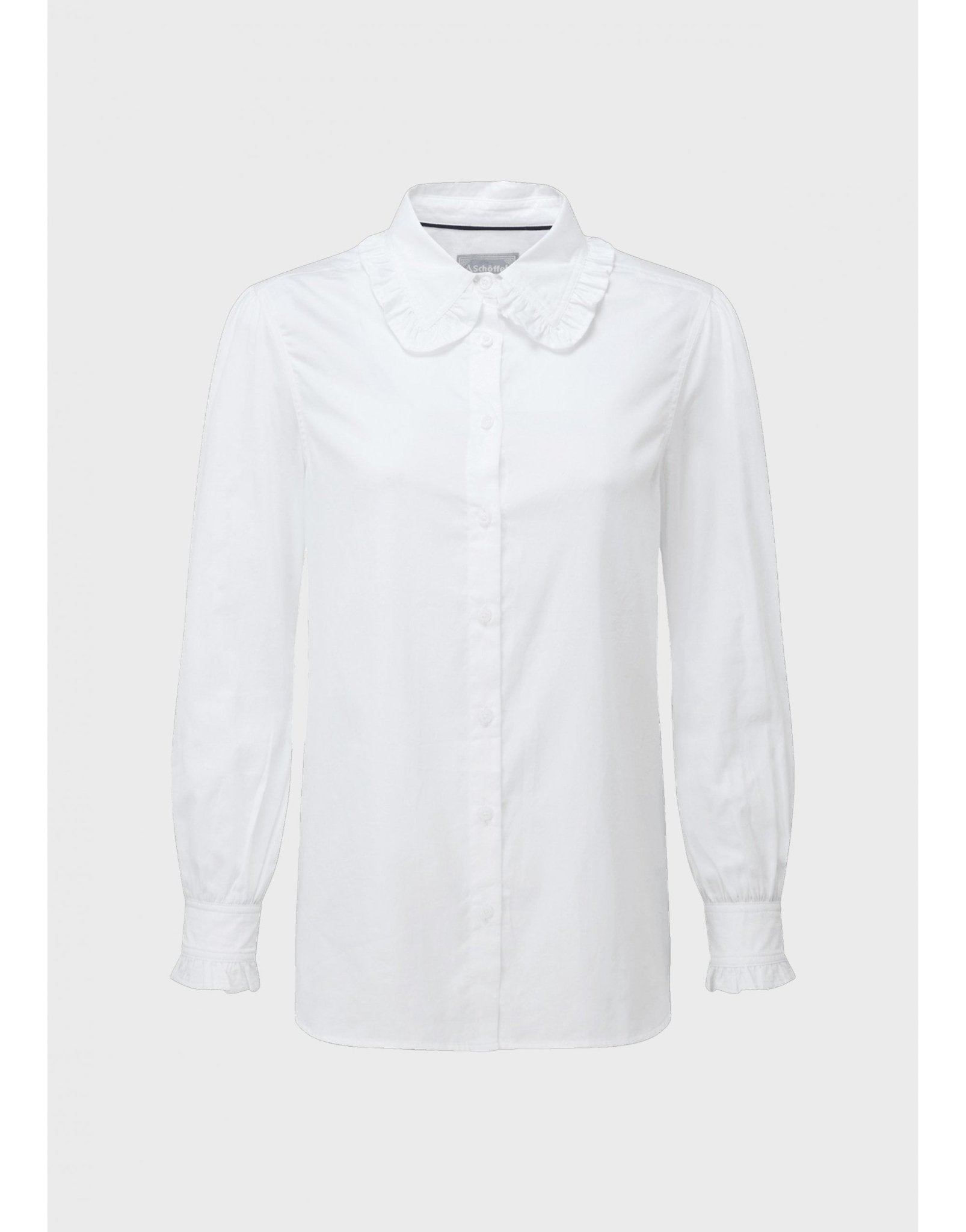 Young Ideas/Henmores - Somerley Ruffle Collared Shirt - 1000 White - 8