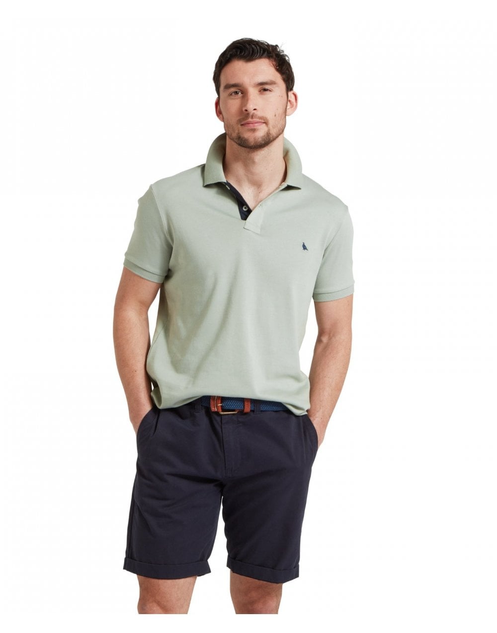 Young Ideas/Henmores - St Ives Jersey Polo Shirt - 9003 Aqua Grey - M