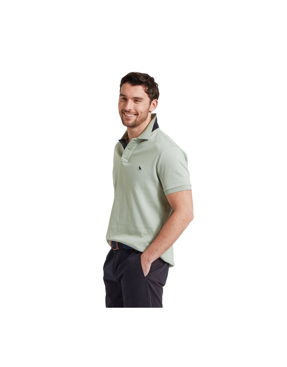 Young Ideas/Henmores - St Ives Jersey Polo Shirt - 9003 Aqua Grey - M