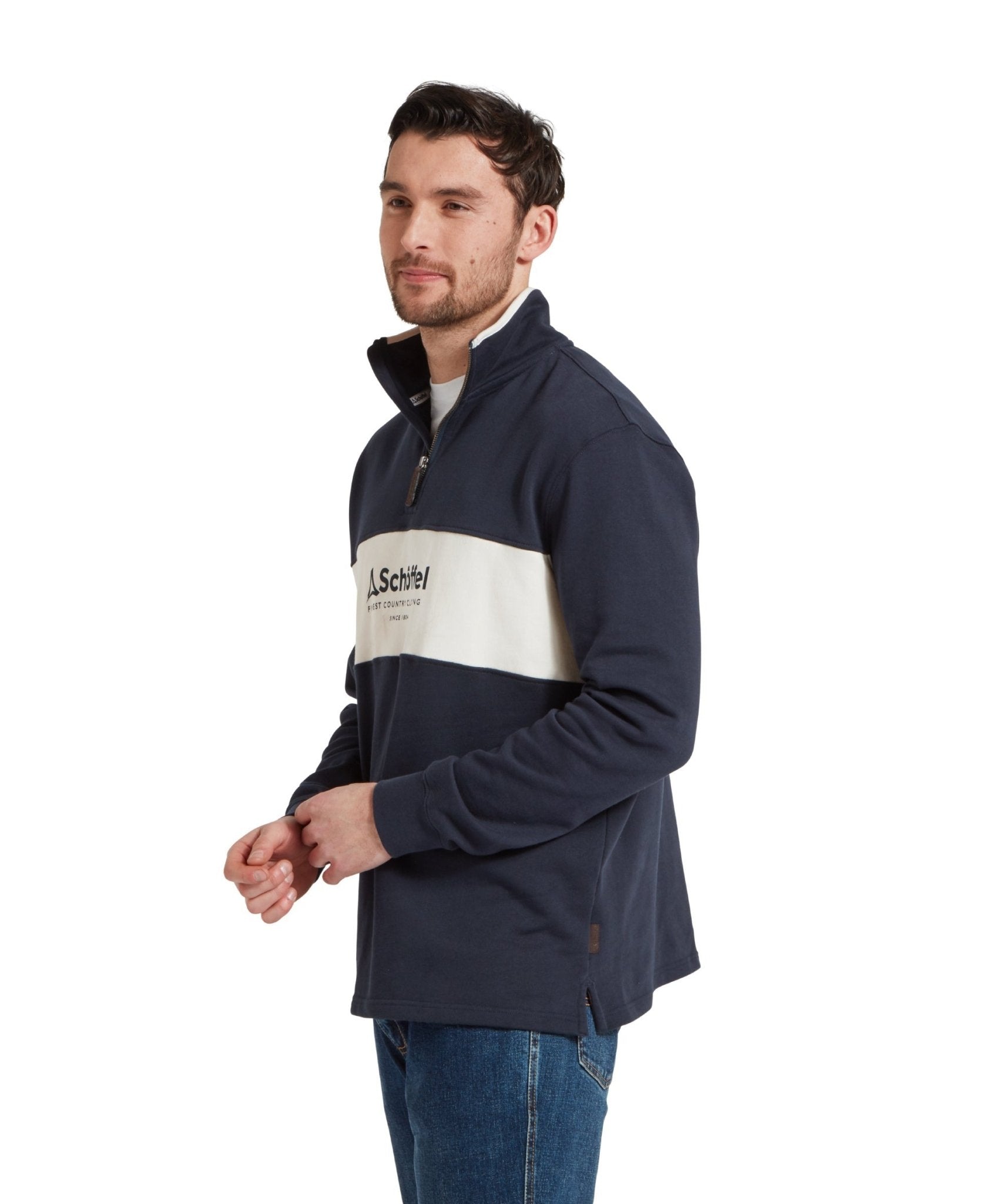 Young Ideas/Henmores - Trencrom 1/4 Zip - 8903 Navy/Stone - M