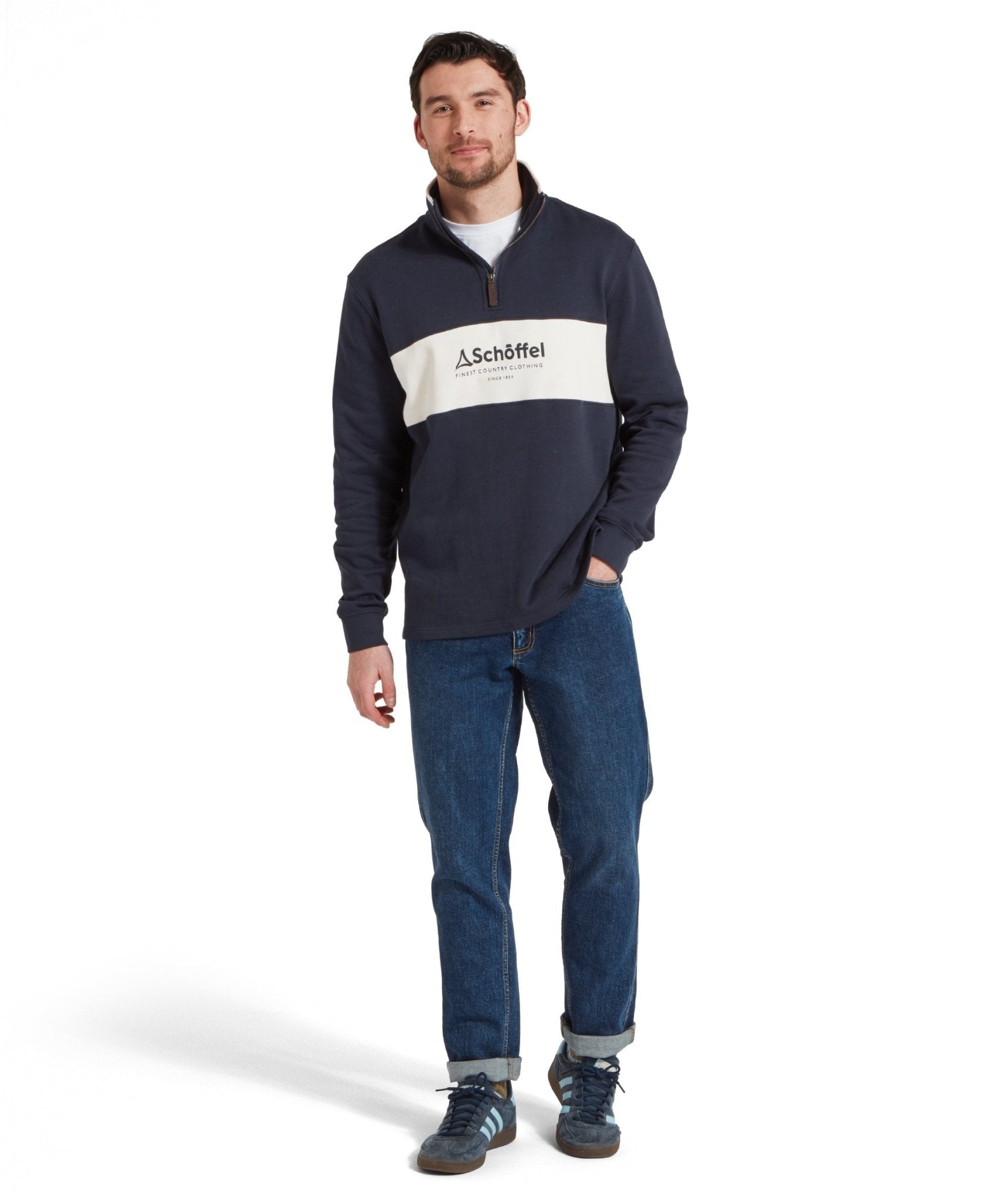 Young Ideas/Henmores - Trencrom 1/4 Zip - 8903 Navy/Stone - M