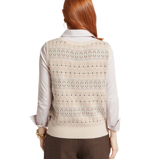 Young Ideas & Henmores -Tresness Fairisle Vest -2657 Port/Lake Blue -10