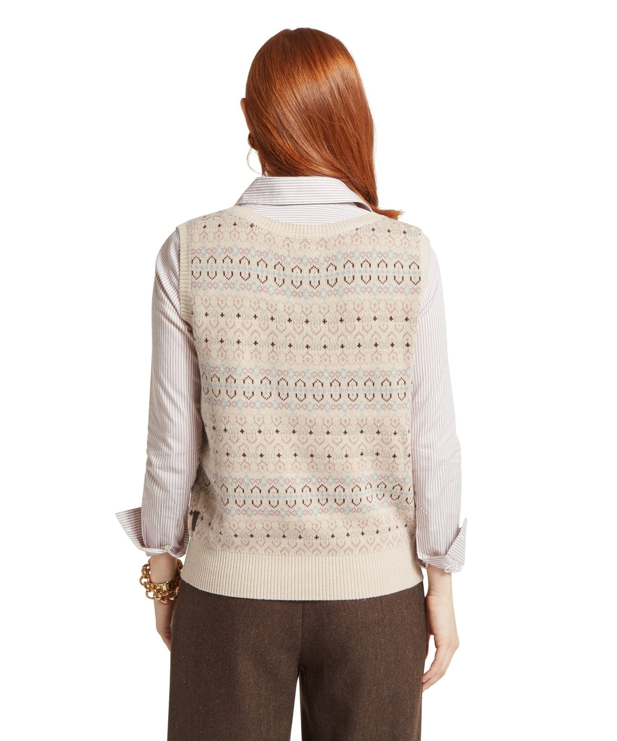 Young Ideas & Henmores -Tresness Fairisle Vest -2657 Port/Lake Blue -10
