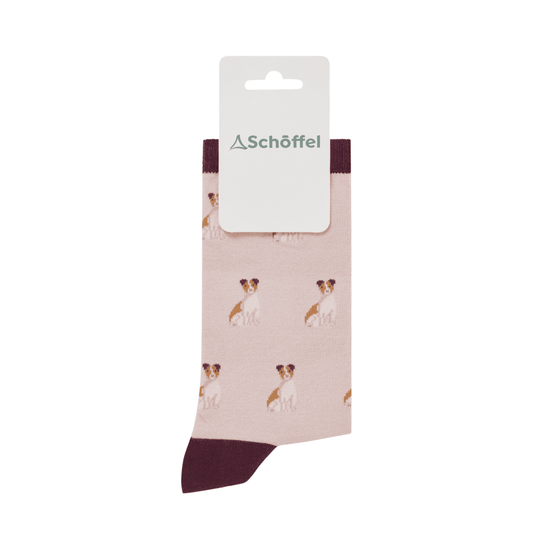 Young Ideas/Henmores - WomenS Single Cotton Sock - 0084 Pink Countrywear Logo - 4 - 7