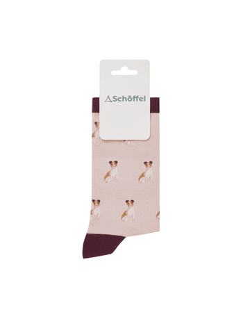 Young Ideas/Henmores - WomenS Single Cotton Sock - 0084 Pink Countrywear Logo - 4 - 7