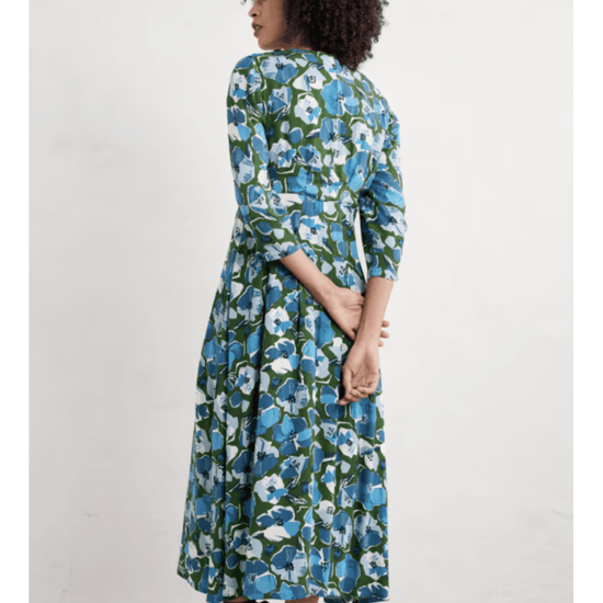 Young Ideas/Henmores - Etta Dress - Paper Hellebores Forest Green - 8