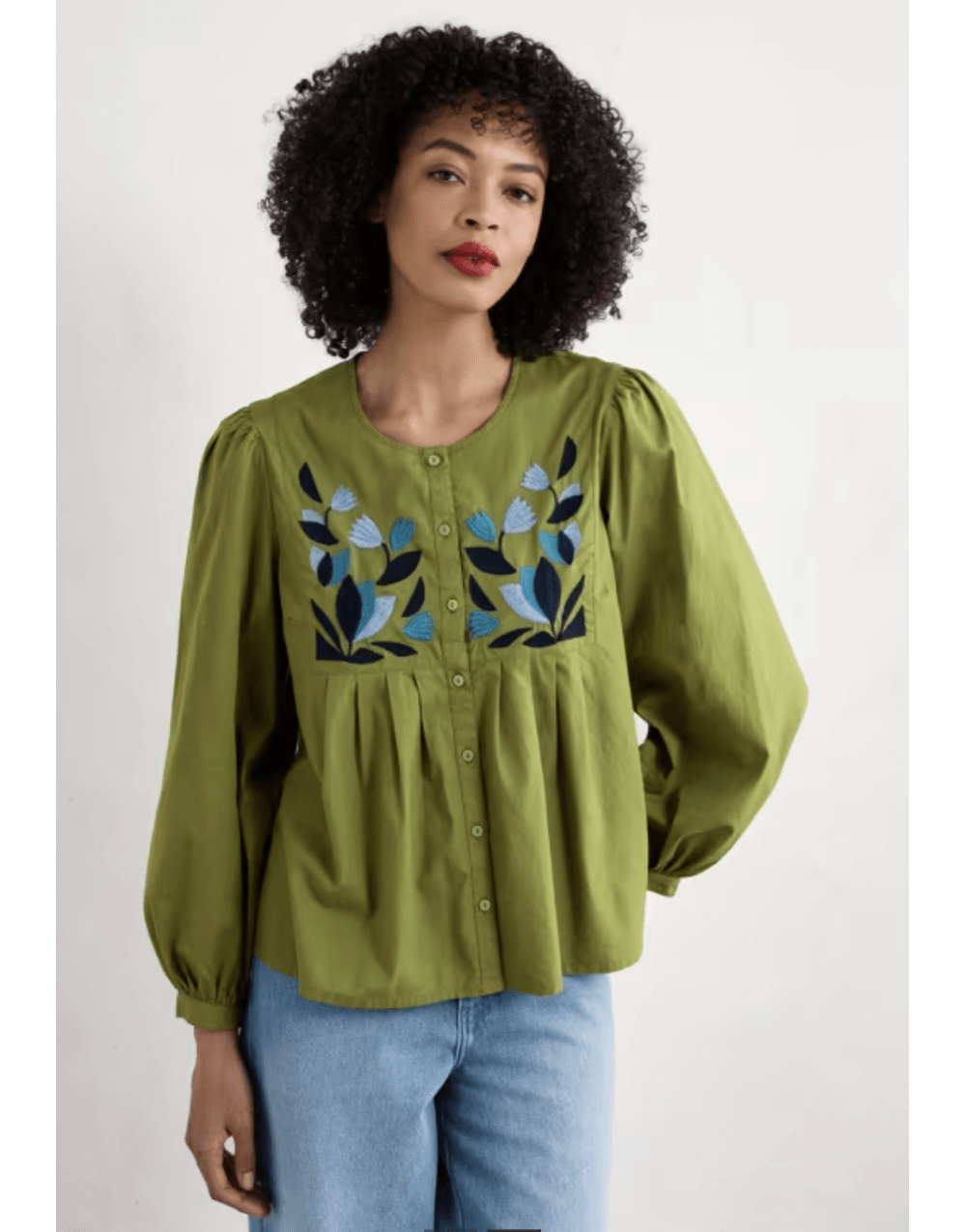 Young Ideas/Henmores - Thornapple Embroidered Shirt - Dark Citron - 8