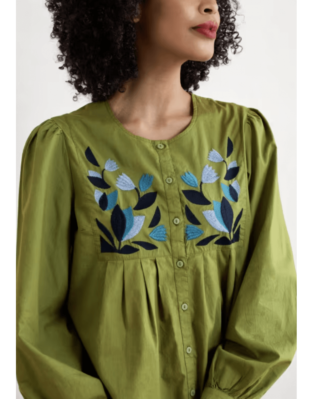 Young Ideas/Henmores - Thornapple Embroidered Shirt - Dark Citron - 8