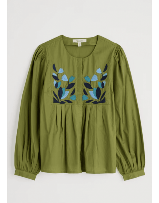 Young Ideas/Henmores - Thornapple Embroidered Shirt - Dark Citron - 8