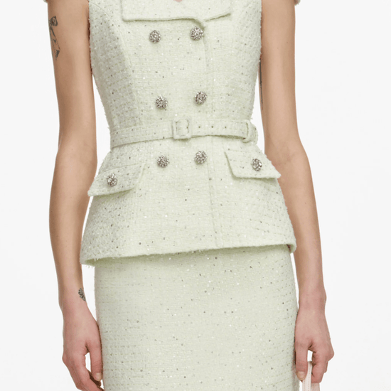 Young Ideas & Henmores - Boucle Midi Dress - Lime Green - 10