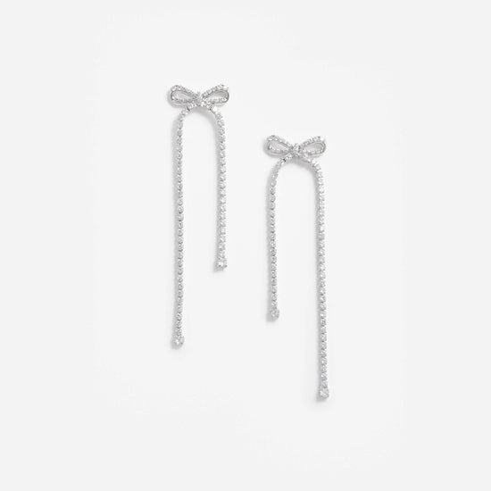 Young Ideas & Henmores - Bow Dangle Earrings - Silver - OS