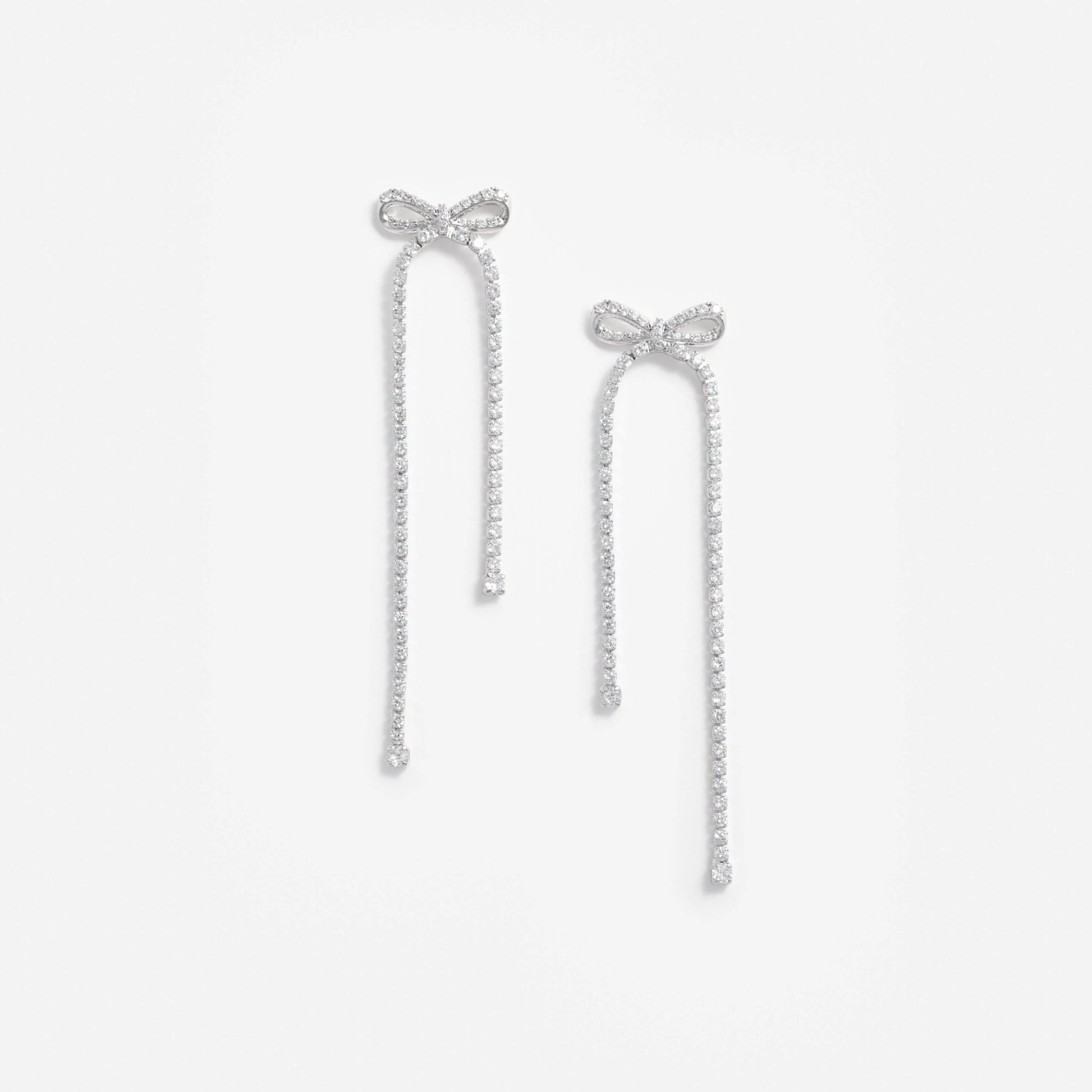 Young Ideas & Henmores - Bow Dangle Earrings - Silver - OS