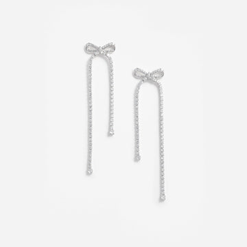 Young Ideas & Henmores - Bow Dangle Earrings - Silver - OS