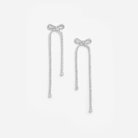 Young Ideas & Henmores - Bow Dangle Earrings - Silver - OS