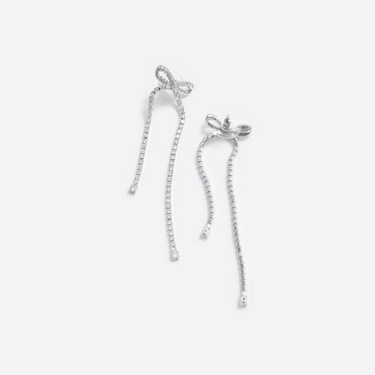 Young Ideas & Henmores - Bow Dangle Earrings - Silver - OS