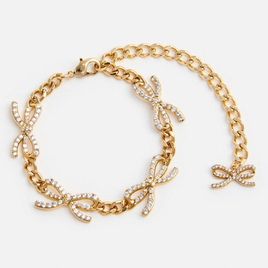 Young Ideas/Henmores - Crystal Bow Bracelet - Gold - OS
