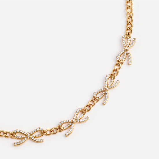 Young Ideas/Henmores - Crystal Bow Bracelet - Gold - OS