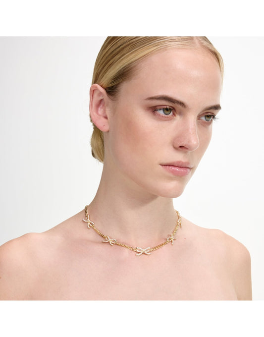 Young Ideas/Henmores - Crystal Bow Necklace - Gold - OS