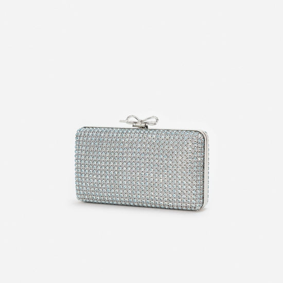 Young Ideas & Henmores - Crystal Chainmail Clutch Bag - Blue - OS